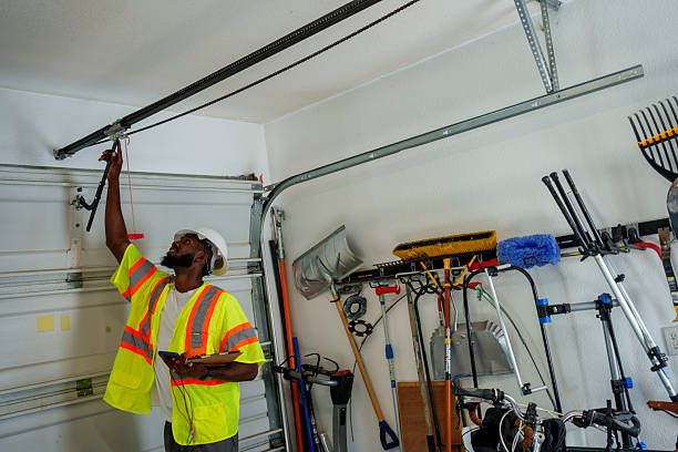 Professional Garage Door Panel Replacement technician working in Maeser, UT